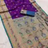 Purple Banarasi Silk Zari Work Saree
