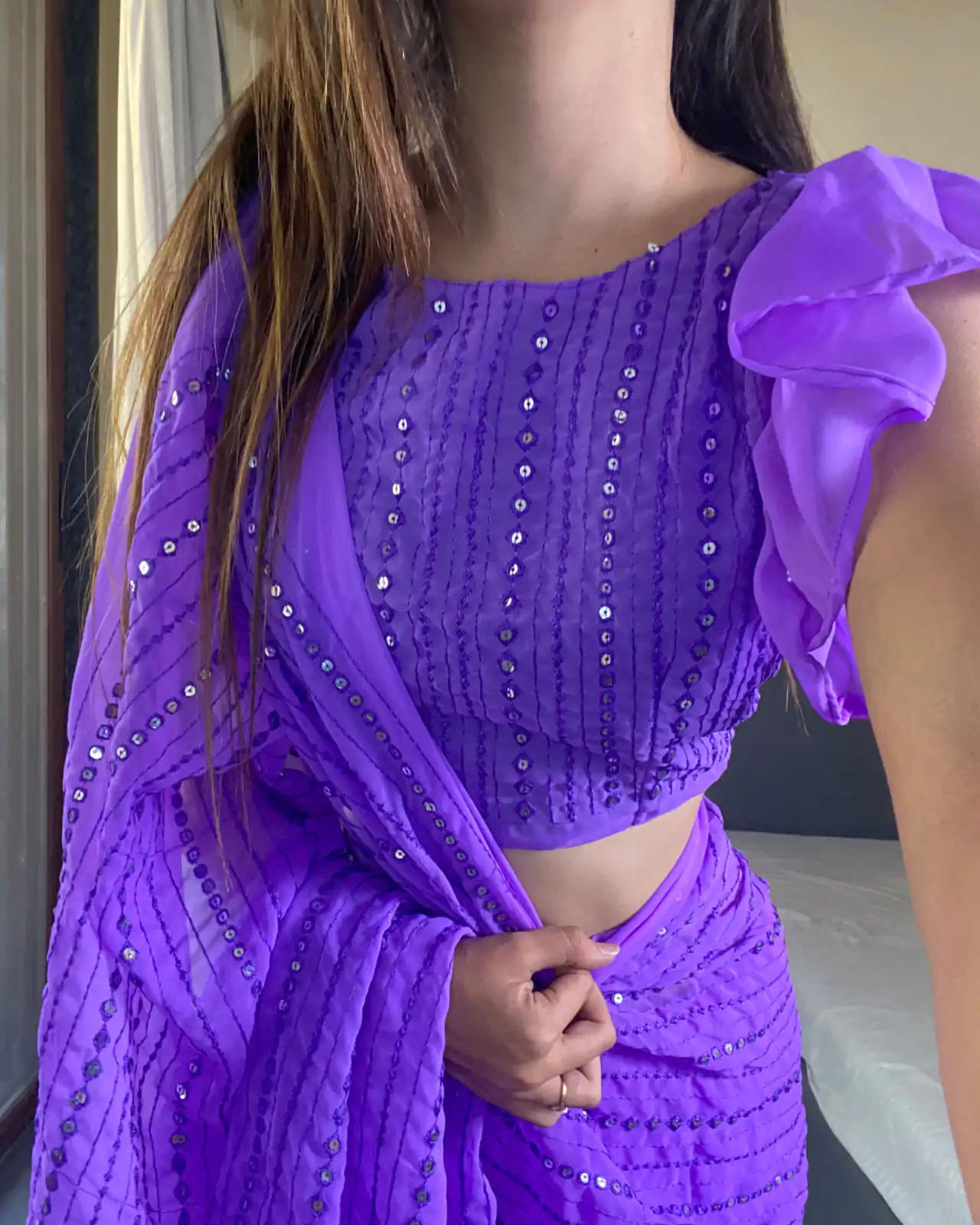 BT SUMAN Purple Fox Georgette SareePerfect for Wedding, Party, Sangeet, Baisakhi, Karwa Chauth – . Special Price ₹1749. Delivery 4-6 Working Days. | Designer Sarees, Embroidered Sarees, Sarees, Bollywood Sarees, Creative Sarees, Ethnic Saree, Modern Digital sarees, Party Wear Sarees