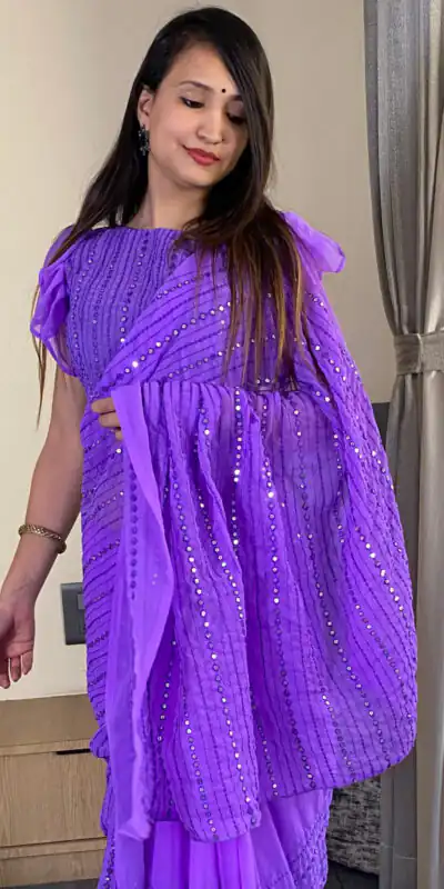 BT SUMAN Purple Fox Georgette SareePerfect for Wedding, Party, Sangeet, Baisakhi, Karwa Chauth – . Special Price ₹1749. Delivery 4-6 Working Days. | Designer Sarees, Embroidered Sarees, Sarees, Bollywood Sarees, Creative Sarees, Ethnic Saree, Modern Digital sarees, Party Wear Sarees