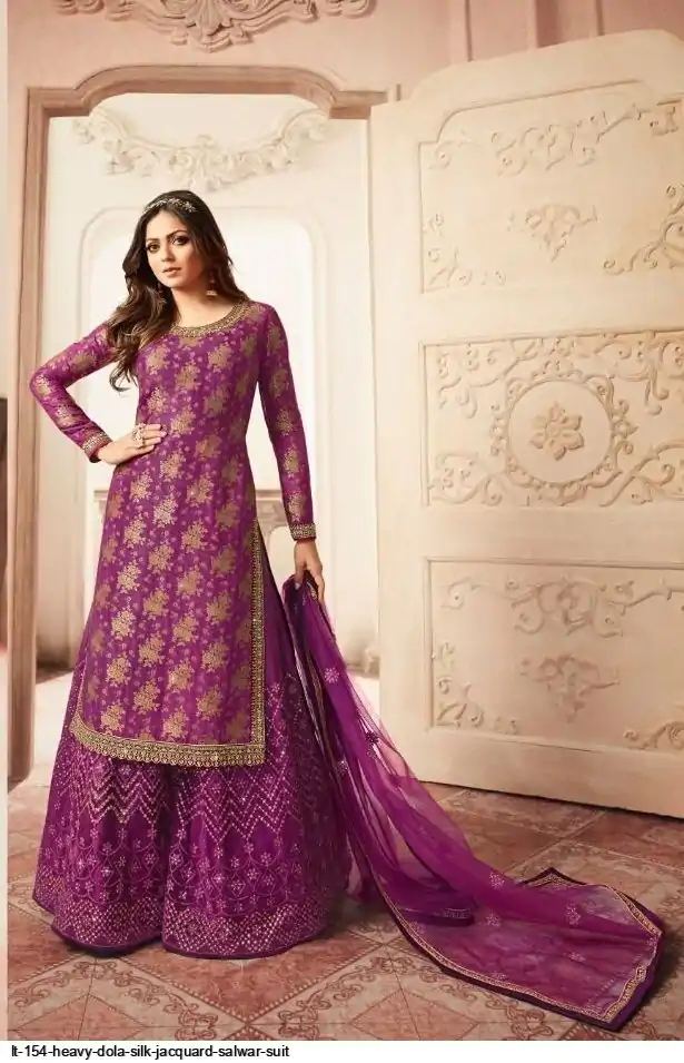 FC L.t 5401 Purple Color Jacquard Silk Georgette Diamond Sharara Suit Wedding, Party, Festive Expected Delivery 4-6 Working Days  @2999/- | Jump Suits, Salwar suit, Casual Suits, Creative suits, Designer Suits, Palazzo Suits, Party Wear Suits, Patiala Suits, Straight Suits