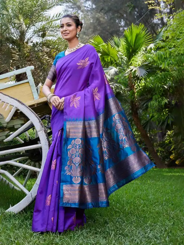 KPR 257 Purple Soft Lichi Silk Saree with Lace Work & Lace Border. Now at just ₹1349. Delivery 4-6 Working Days. Shop now. | Designer Sarees, Embroidered Sarees, Sarees, Bollywood Sarees, Creative Sarees, Ethnic Saree, Modern Digital sarees, Party Wear Sarees