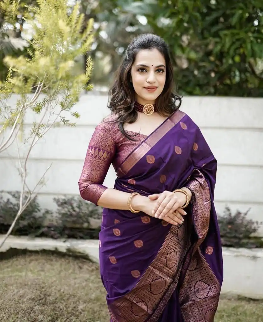 KPR 128 Purple Color Soft Lichi Silk Saree with Lace Work & Lace Border. Get it for ₹1349. Delivery 4-6 Working Days. Shop now. | Designer Sarees, Embroidered Sarees, Sarees, Bollywood Sarees, Creative Sarees, Ethnic Saree, Modern Digital sarees, Party Wear Sarees