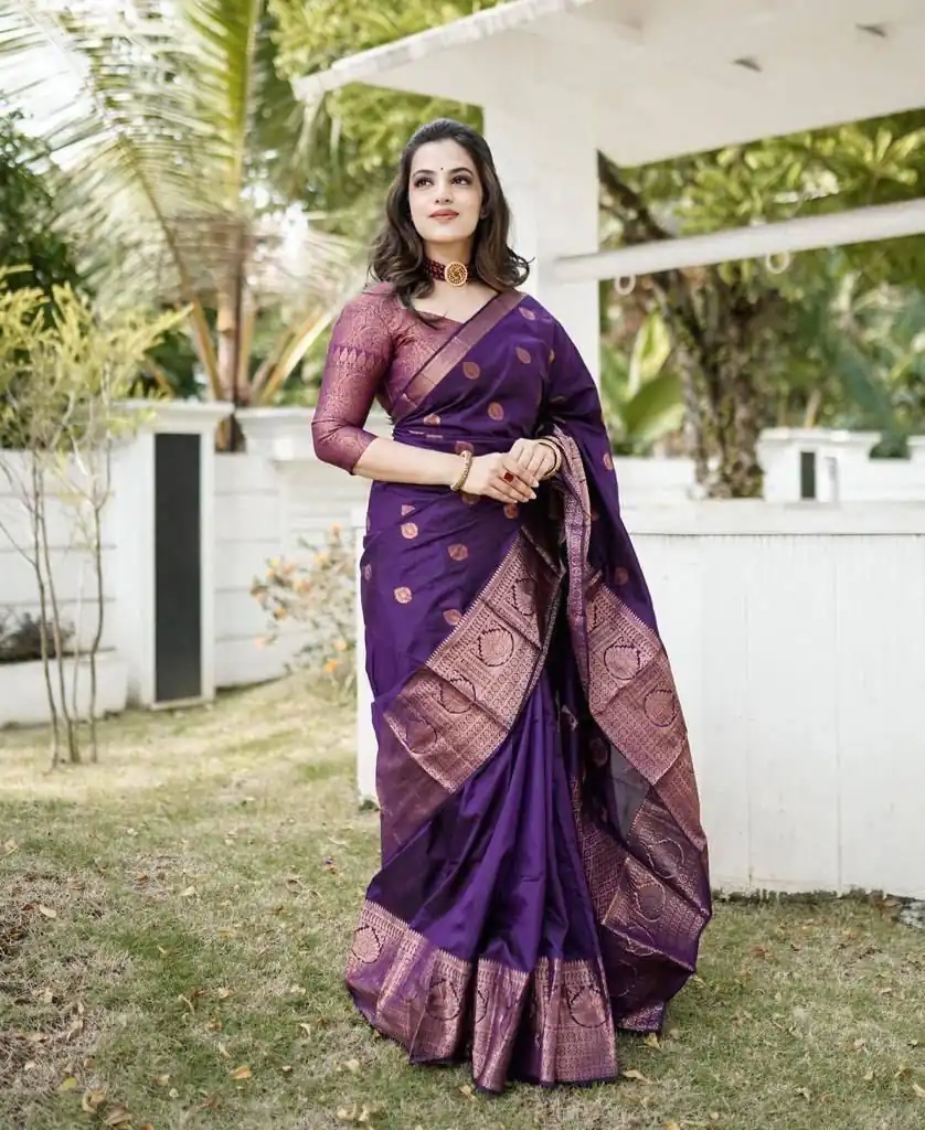 KPR 128 Purple Color Soft Lichi Silk Saree with Lace Work & Lace Border. Get it for ₹1349. Delivery 4-6 Working Days. Shop now. | Designer Sarees, Embroidered Sarees, Sarees, Bollywood Sarees, Creative Sarees, Ethnic Saree, Modern Digital sarees, Party Wear Sarees