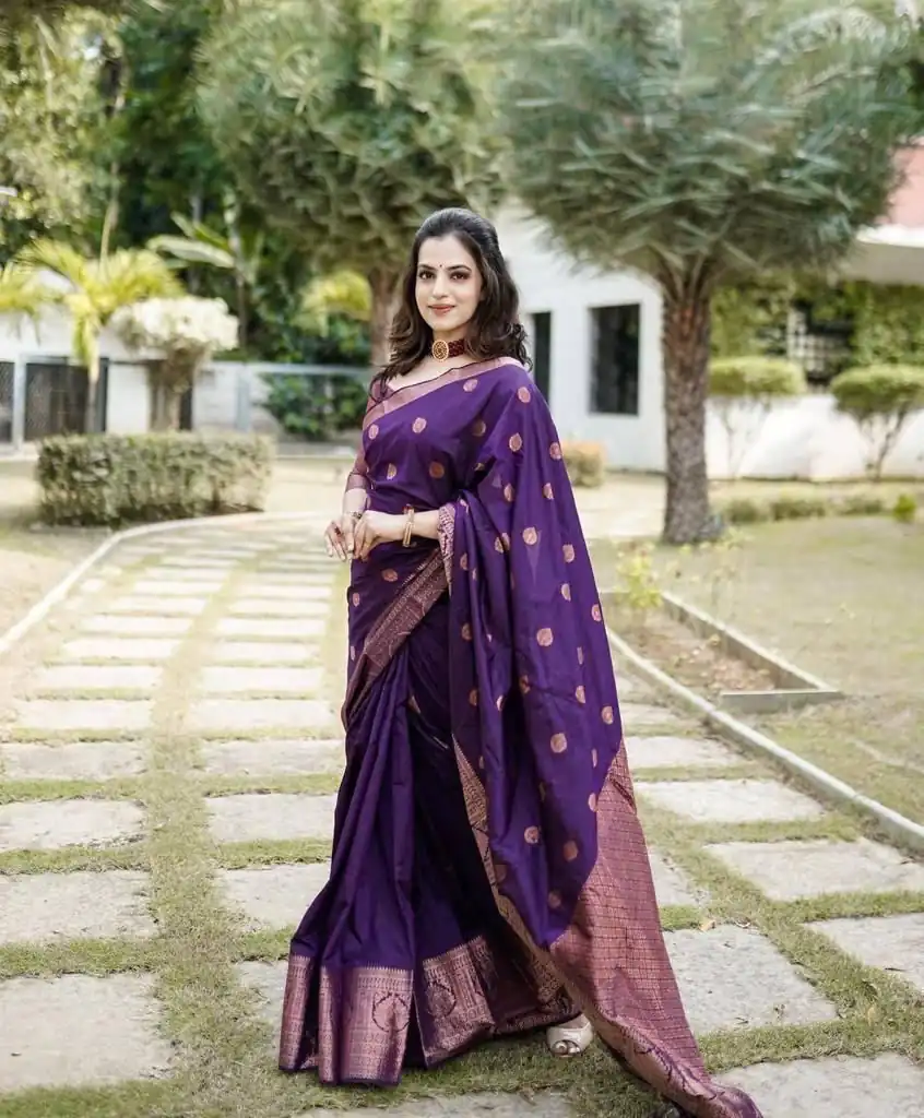 KPR 128 Purple Color Soft Lichi Silk Saree with Lace Work & Lace Border. Get it for ₹1349. Delivery 4-6 Working Days. Shop now. | Designer Sarees, Embroidered Sarees, Sarees, Bollywood Sarees, Creative Sarees, Ethnic Saree, Modern Digital sarees, Party Wear Sarees