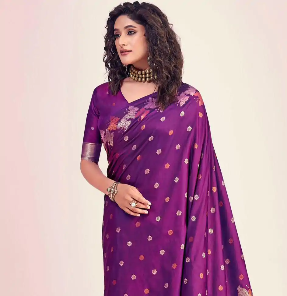 KPR 256 Purple in Soft Lichi Silk Lace Border & Lace Work Saree . Special Price ₹1449. Delivery 4-6 Working Days. Shop now. | Designer Sarees, Embroidered Sarees, Sarees, Bollywood Sarees, Creative Sarees, Ethnic Saree, Modern Digital sarees, Party Wear Sarees
