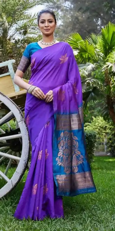 KPR 257 Purple Soft Lichi Silk Saree with Lace Work & Lace Border. Now at just ₹1349. Delivery 4-6 Working Days. Shop now. | Designer Sarees, Embroidered Sarees, Sarees, Bollywood Sarees, Creative Sarees, Ethnic Saree, Modern Digital sarees, Party Wear Sarees