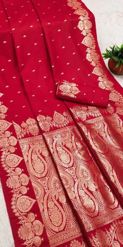 Red Banarasi Silk Zari Work Saree