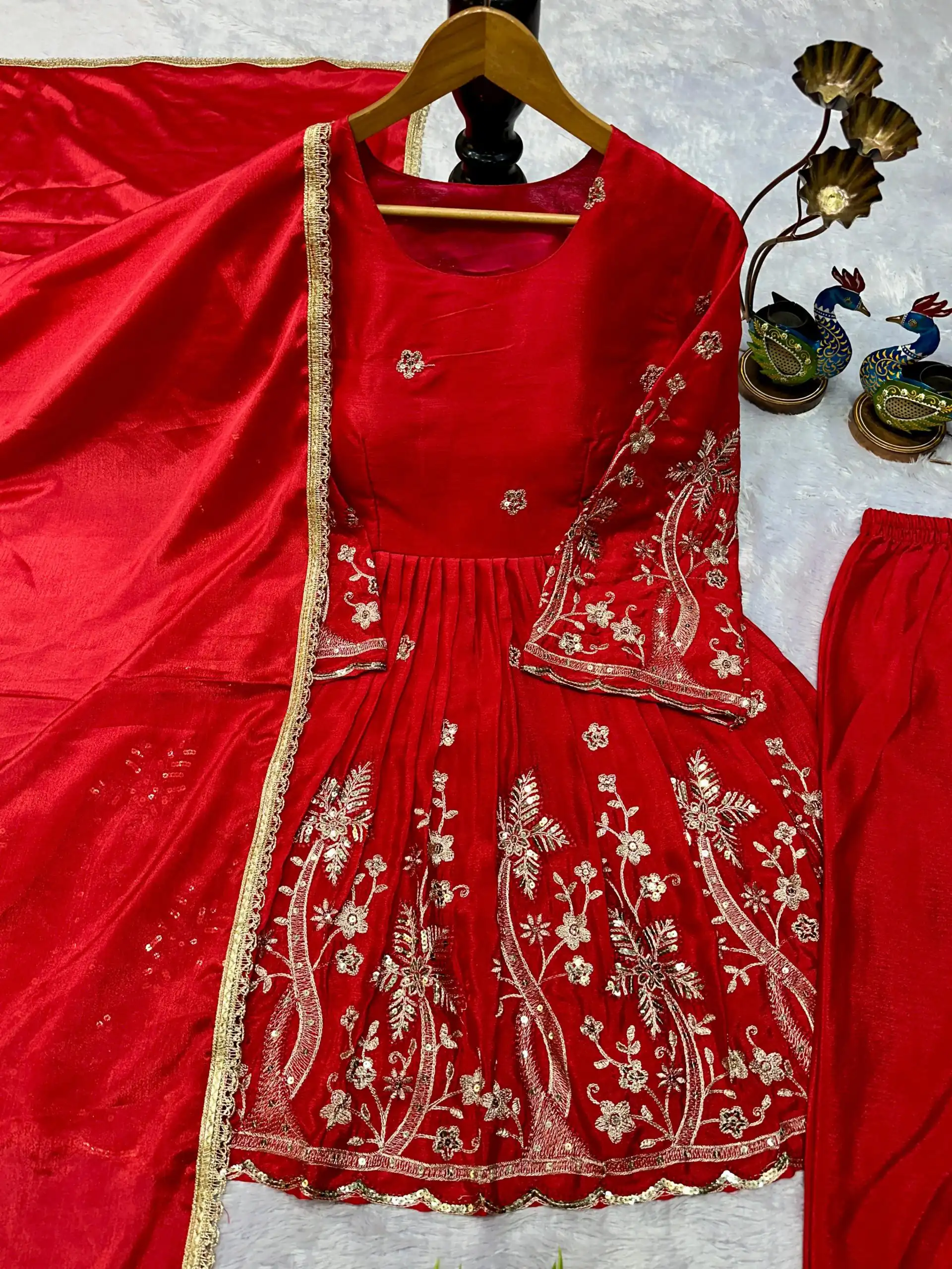 VLM 300 Red Chinon Silk with Lace Work & Embroidery Work Salwar Suit . Affordable Price ₹1899. Delivery 4-6 Working Days. Shop now. | Jump Suits, Salwar suit, Casual Suits, Creative suits, Designer Suits, Palazzo Suits, Party Wear Suits, Patiala Suits, Straight Suits