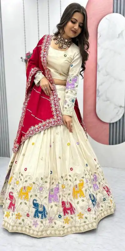 PC 503 Red in Pure Tissue Silk Cut Work & Lace Work Lehenga Choli . Now at just ₹2349. Delivery 4-6 Working Days. Shop now. | Lehenga, Bollywood Lehenga, Creative Lehenga, Designer Lehenga, Embroidered Lehenga, Party Wear Lehenga
