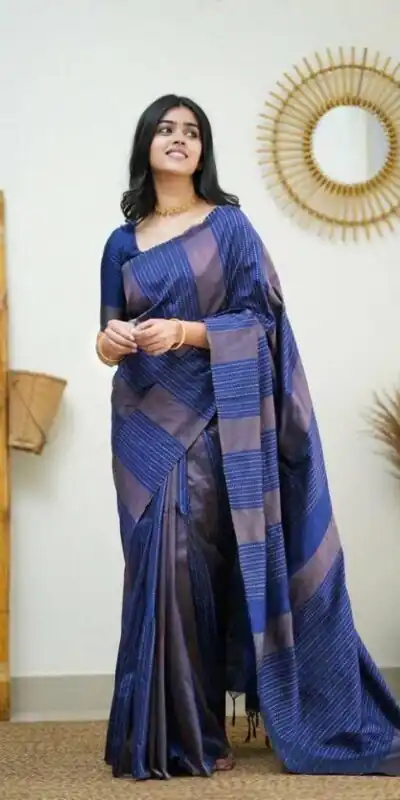 KPR 152 Royal Blue Soft Lichi Silk Saree with Lace Work & Lace Border. Available at ₹1249 only. Delivery 4-6 Working Days. Shop now. | Designer Sarees, Embroidered Sarees, Sarees, Bollywood Sarees, Creative Sarees, Ethnic Saree, Modern Digital sarees, Party Wear Sarees
