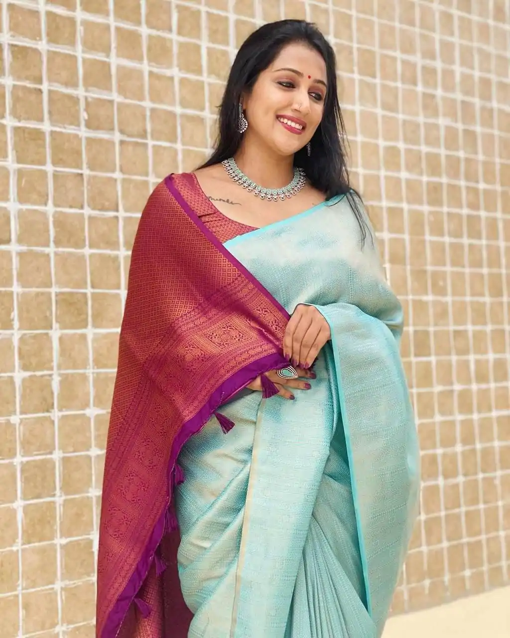 KP 4084 Sky Blue Soft Lichi Silk Saree with Lace Work & Lace Border. Festive Deal ₹1399. Delivery 4-6 Working Days. Shop now. | Designer Sarees, Embroidered Sarees, Sarees, Bollywood Sarees, Creative Sarees, Ethnic Saree, Modern Digital sarees, Party Wear Sarees