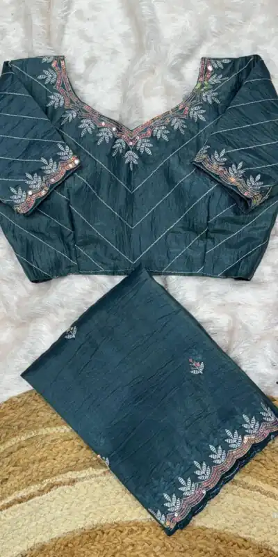 AC COCKTAIL Teal Gold Crush Saree Perfect for Wedding, Party, Engagement, Cultural Events, Pongal – . Available at ₹2149 only. Delivery 4-6 Working Day | Designer Sarees, Embroidered Sarees, Sarees, Bollywood Sarees, Creative Sarees, Ethnic Saree, Modern Digital sarees, Party Wear Sarees