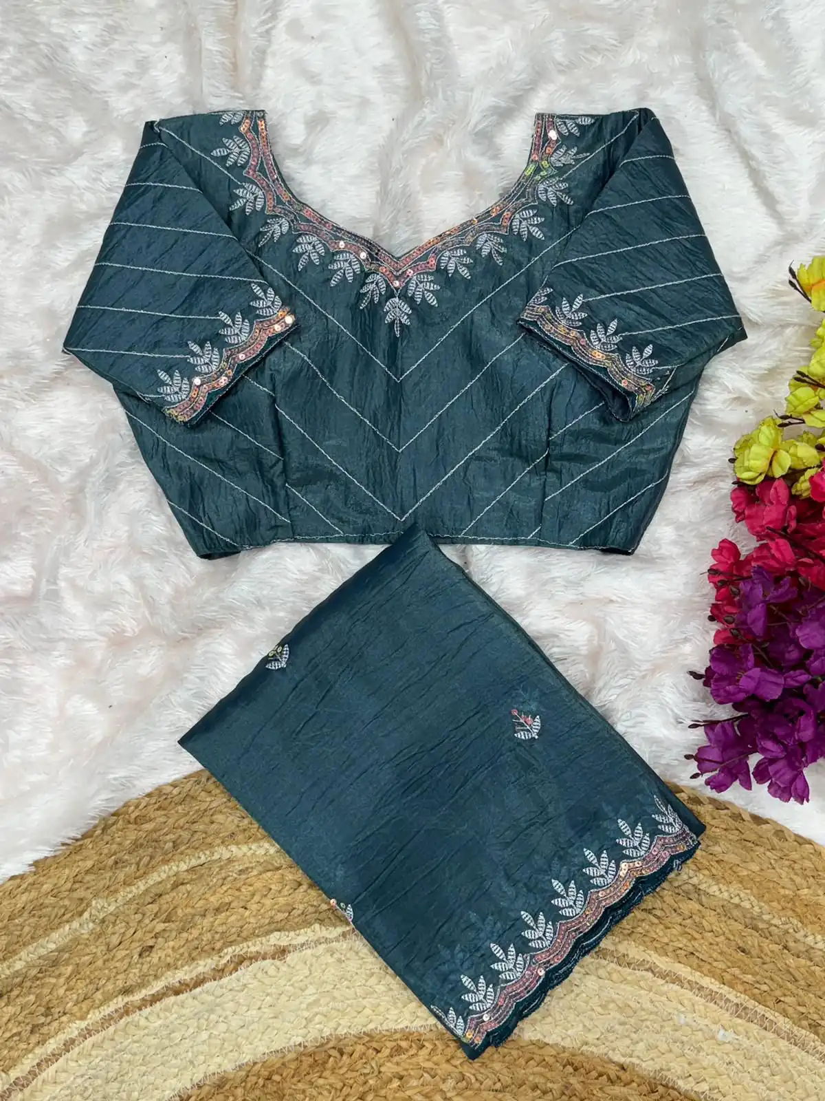 AC COCKTAIL Teal Gold Crush Saree Perfect for Wedding, Party, Engagement, Cultural Events, Pongal – . Available at ₹2149 only. Delivery 4-6 Working Day | Designer Sarees, Embroidered Sarees, Sarees, Bollywood Sarees, Creative Sarees, Ethnic Saree, Modern Digital sarees, Party Wear Sarees