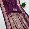 MB 142 Wine Banarasi Silk with Zari Work & Lace Work Saree . Affordable Price ₹1899. Delivery 4-6 Working Days. Shop now. | Designer Sarees, Embroidered Sarees, Sarees, Bollywood Sarees, Creative Sarees, Ethnic Saree, Modern Digital sarees, Party Wear Sarees