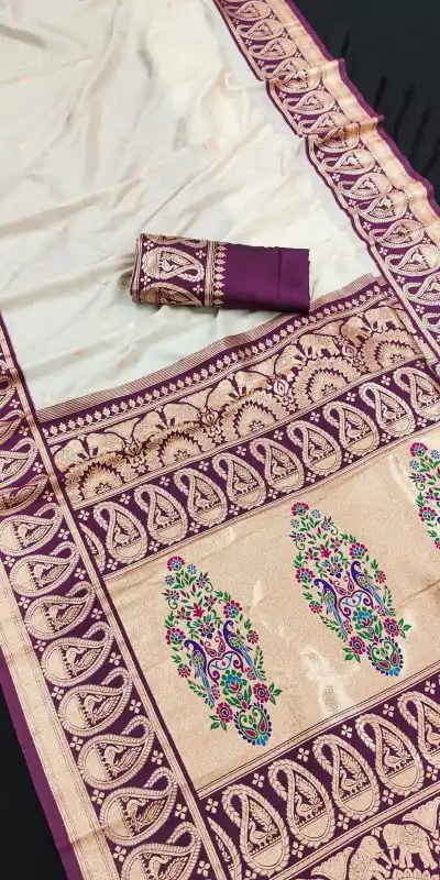 MB 1213 Wine Color Banarasi Saree with Zari Work & Lace Work. Wedding, Party, Festive, Events, Festive Deal ₹2099. Delivery 4-6 Working Days. Shop now. | Designer Sarees, Embroidered Sarees, Sarees, Bollywood Sarees, Creative Sarees, Ethnic Saree, Modern Digital sarees, Party Wear Sarees