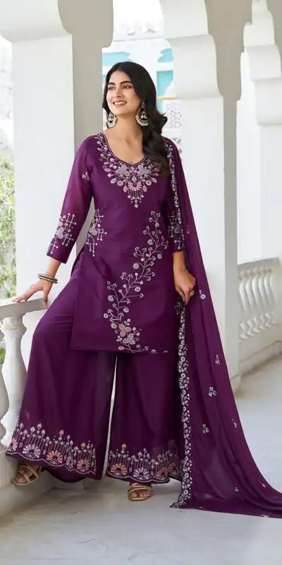 Ram 103 Wine Color Star Georgette Salwar Suit with Embroidery Work. Get it for ₹3049. Delivery 4-6 Working Days. Shop now. | Jump Suits, Salwar suit, Casual Suits, Creative suits, Designer Suits, Palazzo Suits, Party Wear Suits, Patiala Suits, Straight Suits