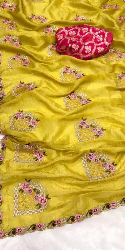 SC 239 Pink Georgette With Lace Work & Lace Border Saree . Wedding, Party, Festive, Events, Exclusive Offer ₹1599. Delivery 4-6 Working Days. Shop now. | Designer Sarees, Embroidered Sarees, Sarees, Bollywood Sarees, Creative Sarees, Ethnic Saree, Modern Digital sarees, Party Wear Sarees