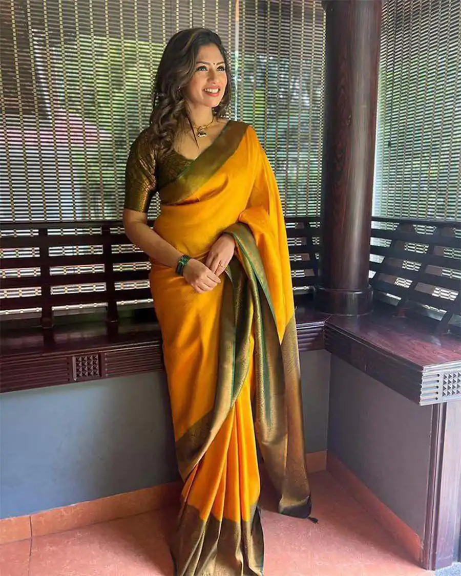 KPR 143 Yellow Color Soft Lichi Silk with Designer Work Saree . Special Price ₹1449. Delivery 4-6 Working Days. Shop now. | Designer Sarees, Embroidered Sarees, Sarees, Bollywood Sarees, Creative Sarees, Ethnic Saree, Modern Digital sarees, Party Wear Sarees