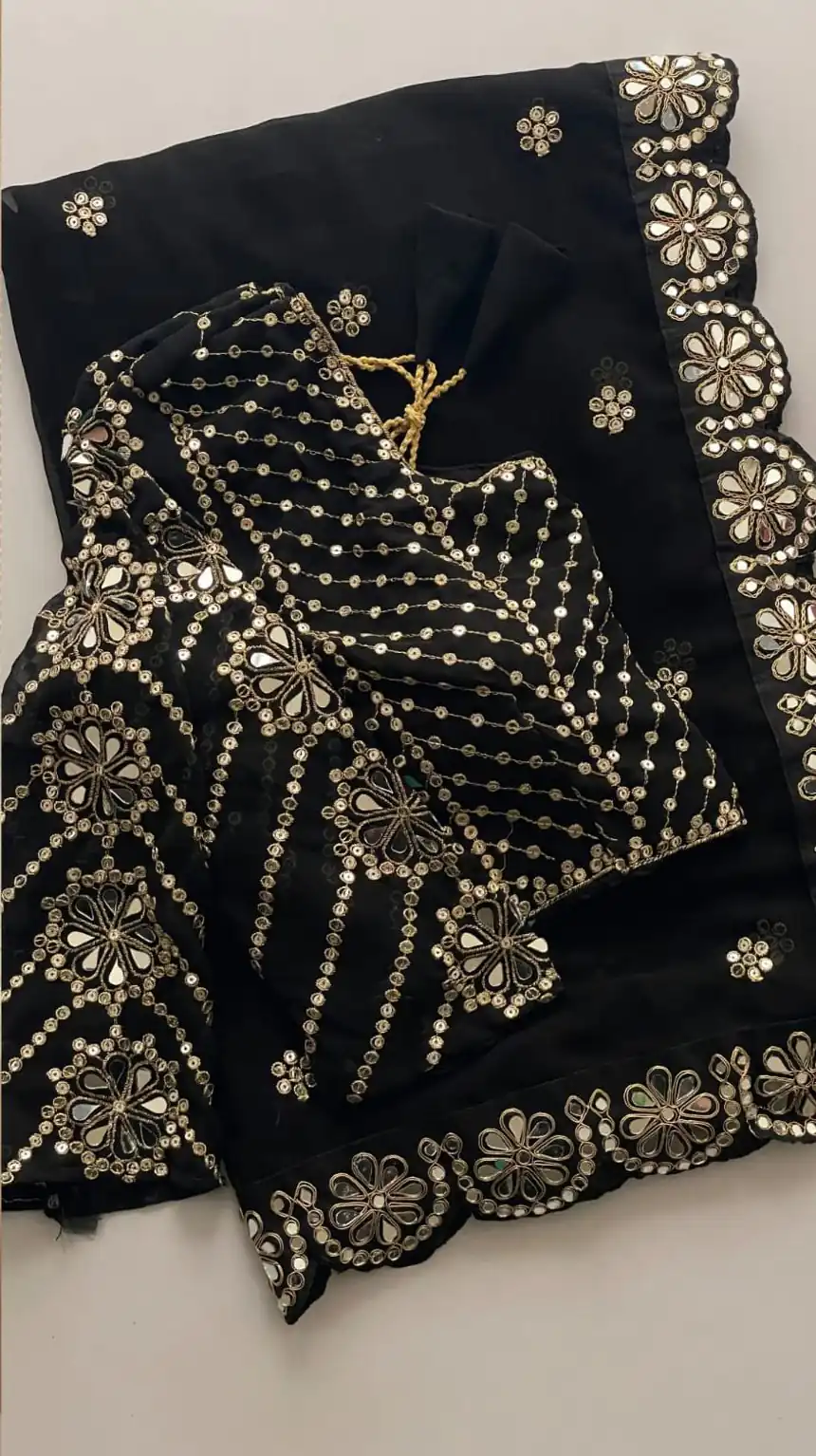 DF 3457 Black Color Georgette Sequence Original Mirror Work Saree Casual, Wedding, Festive, Events . Expected Delivery  4-6 Working Days @2099/- only                                                                                | Designer Sarees, Embroidered Sarees, Sarees, Bollywood Sarees, Creative Sarees, Ethnic Saree, Modern Digital sarees, Party Wear Sarees