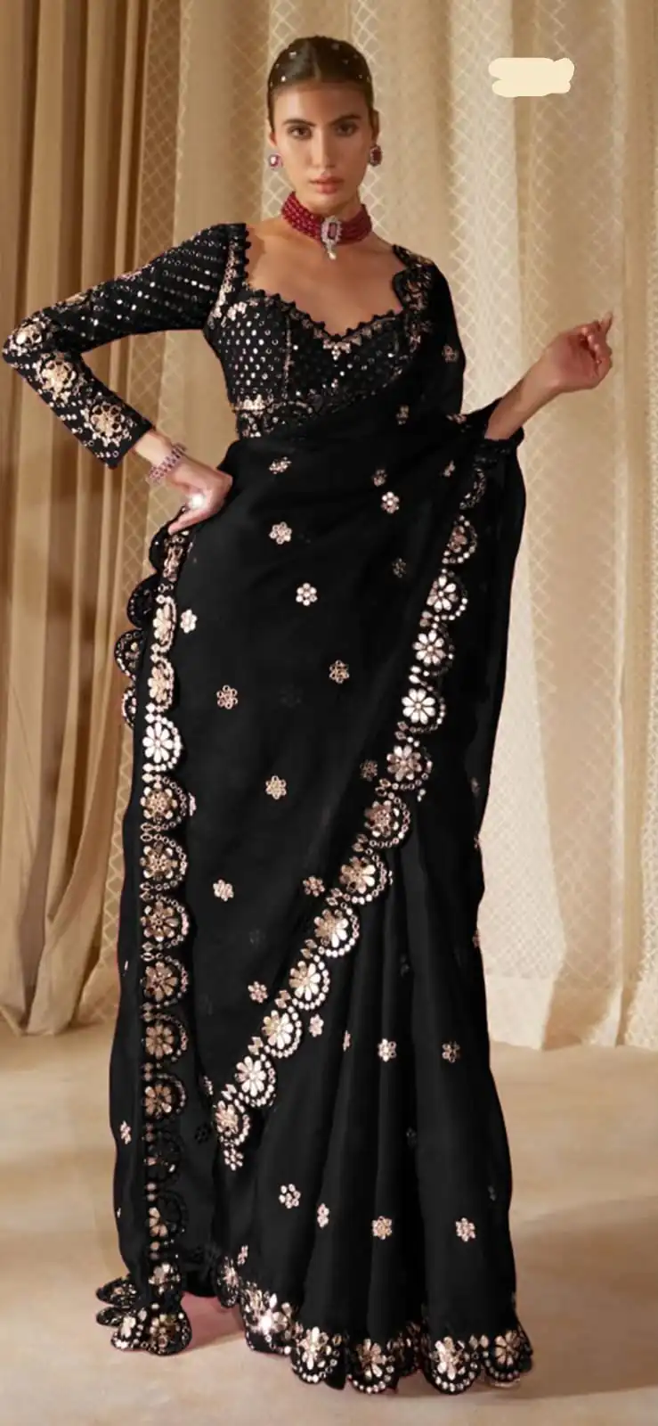 DF 3457 Black Color Georgette Sequence Original Mirror Work Saree Casual, Wedding, Festive, Events . Expected Delivery  4-6 Working Days @2099/- only                                                                                | Designer Sarees, Embroidered Sarees, Sarees, Bollywood Sarees, Creative Sarees, Ethnic Saree, Modern Digital sarees, Party Wear Sarees