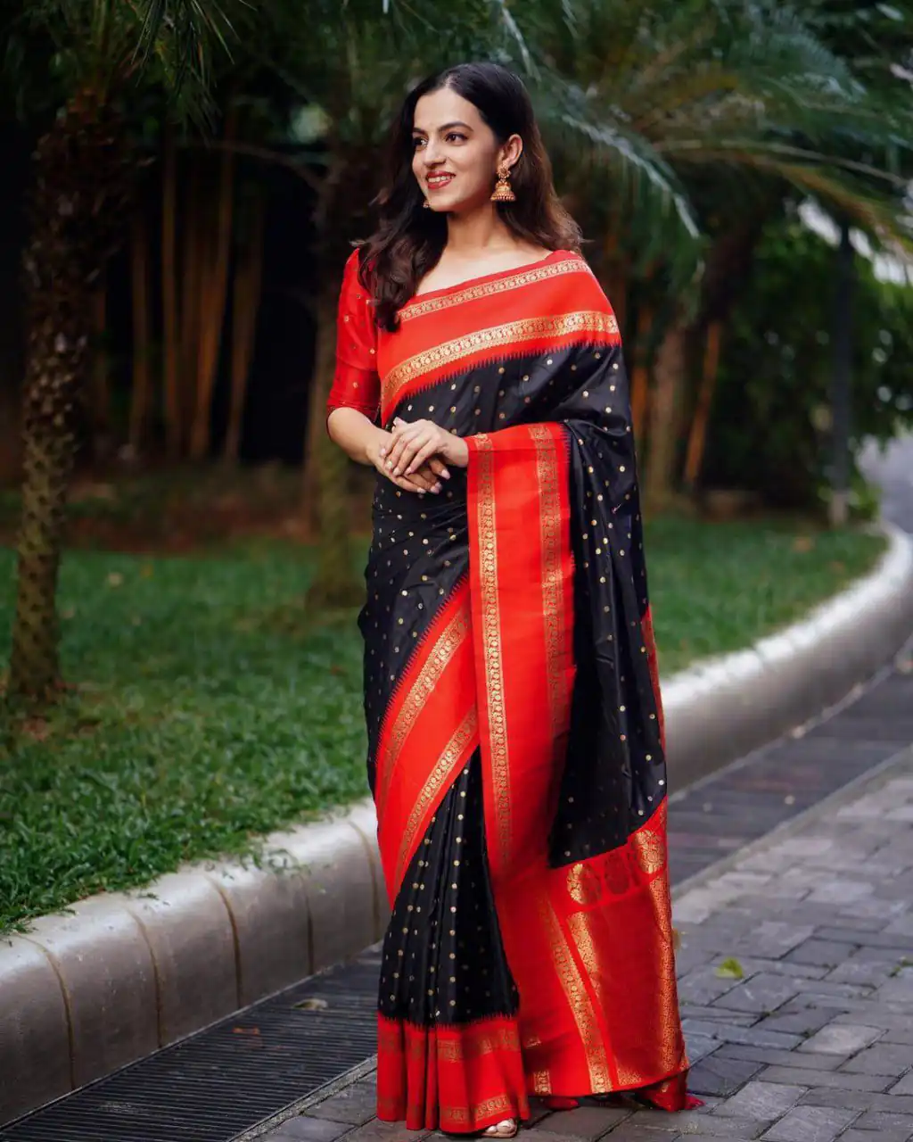 KPR 240 Black in Color Soft Lichi Silk Lace Work & Lace Border Saree . Now at just ₹1449. Delivery 4-6 Working Days. Shop now. | Designer Sarees, Embroidered Sarees, Sarees, Bollywood Sarees, Creative Sarees, Ethnic Saree, Modern Digital sarees, Party Wear Sarees