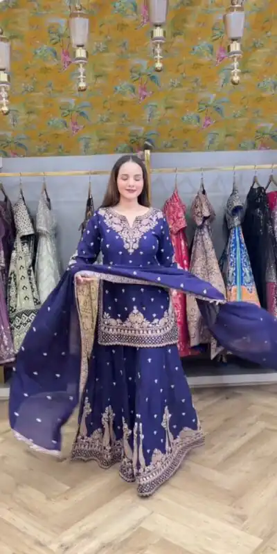 LG 2029 Blue Chinon Salwar Suit with Embroidery Work. Wedding, Party, Festive, Events, Special Price ₹2399. Delivery 4-6 Working Days. Shop now. | Jump Suits, Tops & Bottoms, Track Suits, Salwar suit, Casual Suits, Creative suits, Designer Suits, Palazzo Suits, Party Wear Suits, Patiala Suits, Straight Suits, Trendy Wear