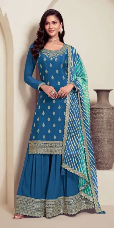 DS V 72961 Blue in Viscose Chinon Zari Work & Embroidery Work Salwar Suit . Special Price ₹2549. Delivery 4-6 Working Days. Shop now. | Jump Suits, Tops & Bottoms, Track Suits, Salwar suit, Casual Suits, Creative suits, Designer Suits, Palazzo Suits, Party Wear Suits, Patiala Suits, Straight Suits, Trendy Wear