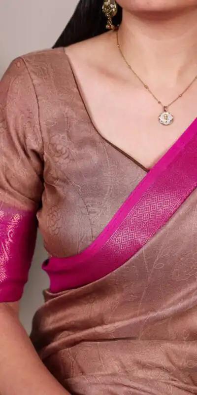 YNF 7910 Brown in Color Marsh Mello Zari Work Saree . Wedding, Party, Festive Festive Deal ₹1449. Delivery 4-6 Working Days. Shop now. | Designer Sarees, Embroidered Sarees, Sarees, Bollywood Sarees, Creative Sarees, Ethnic Saree, Modern Digital sarees, Party Wear Sarees