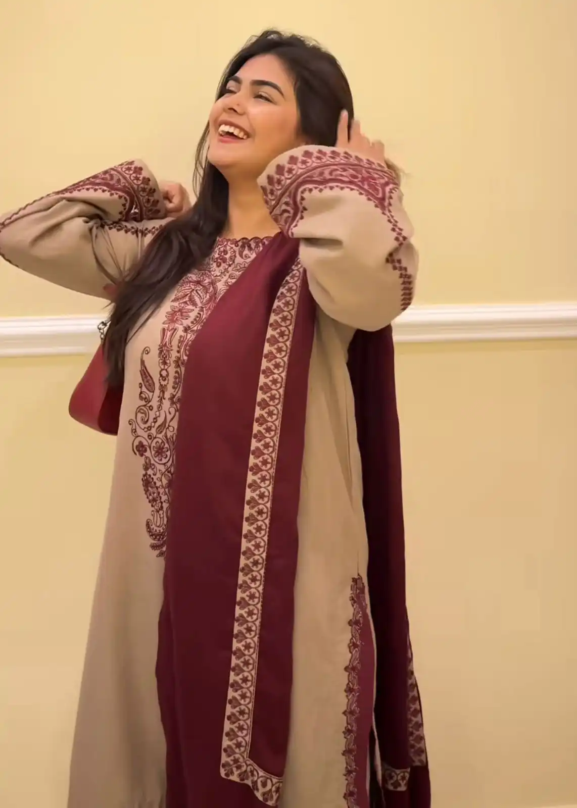 SRK 5274 Chiku Faux Georgette Salwar Suit. Perfect for Wedding, Party, Engagement, Karwa Chauth, Eid – Grab it for ₹2049. Delivery 4-6 Working Days. | Lehenga, Bollywood Lehenga, Creative Lehenga, Designer Lehenga, Embroidered Lehenga, Party Wear Lehenga