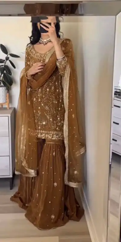 ZSR 3151 Chiku in Georgette Embroidery Work & Lace Work Salwar Suit With. Festive Deal ₹2149. Delivery 4-6 Working Days. Shop now. | Jump Suits, Tops & Bottoms, Track Suits, Salwar suit, Casual Suits, Creative suits, Designer Suits, Palazzo Suits, Party Wear Suits, Patiala Suits, Straight Suits, Trendy Wear