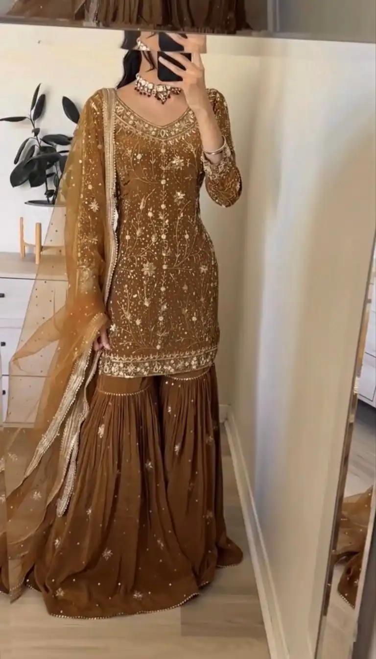 ZSR 3151 Chiku in Georgette Embroidery Work & Lace Work Salwar Suit With. Festive Deal ₹2149. Delivery 4-6 Working Days. Shop now. | Jump Suits, Tops & Bottoms, Track Suits, Salwar suit, Casual Suits, Creative suits, Designer Suits, Palazzo Suits, Party Wear Suits, Patiala Suits, Straight Suits, Trendy Wear