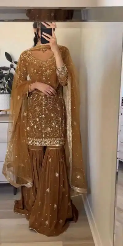 ZSR 3151 Chiku in Georgette Embroidery Work & Lace Work Salwar Suit With. Festive Deal ₹2149. Delivery 4-6 Working Days. Shop now. | Jump Suits, Tops & Bottoms, Track Suits, Salwar suit, Casual Suits, Creative suits, Designer Suits, Palazzo Suits, Party Wear Suits, Patiala Suits, Straight Suits, Trendy Wear