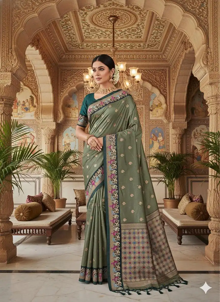 MS 545 Green Banarasi Silk Saree with Zari Work. Wedding, Party, Festive, Events, Now at just ₹1649. Delivery 4-6 Working Days. Shop now. | Designer Sarees, Embroidered Sarees, Sarees, Bollywood Sarees, Creative Sarees, Ethnic Saree, Modern Digital sarees, Party Wear Sarees
