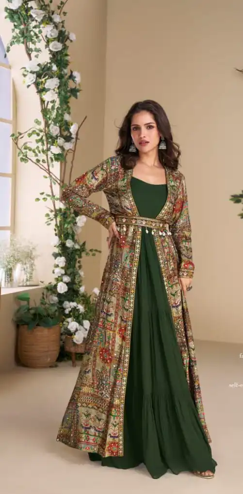 FC 5824 Green Blooming Georgette Mirror Work & Embroidery Work Kurti in . Special Price ₹2649. Delivery 4-6 Working Days. Shop now. | Kurti, Bollywood Kurti, Creative Kurtis, Designer Kurti, Party Wear Kurti, Selfie Kurti