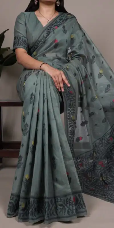YNF 7415 Grey Poly Cotton Saree Perfect for Wedding, Party, Makar Sankranti, Temple Visit, Sangeet – . Introductory Price ₹1549. Delivery 4-6 Working | Designer Sarees, Embroidered Sarees, Sarees, Bollywood Sarees, Creative Sarees, Ethnic Saree, Modern Digital sarees, Party Wear Sarees