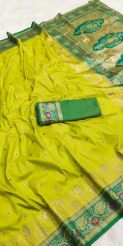 MB 3315 Lemon Yellow Color Banarasi Silk Gold Zari Border Saree . Wedding, Party, Festive, Available at ₹2049 only. Delivery 4-6 Working Days. Shop now. | Designer Sarees, Designer Sarees, Embroidered Sarees, Sarees, Bollywood Sarees, Creative Sarees, Designer Sarees, Embroidered Sarees, Ethnic Saree, Modern Digital sarees, Party Wear Sarees