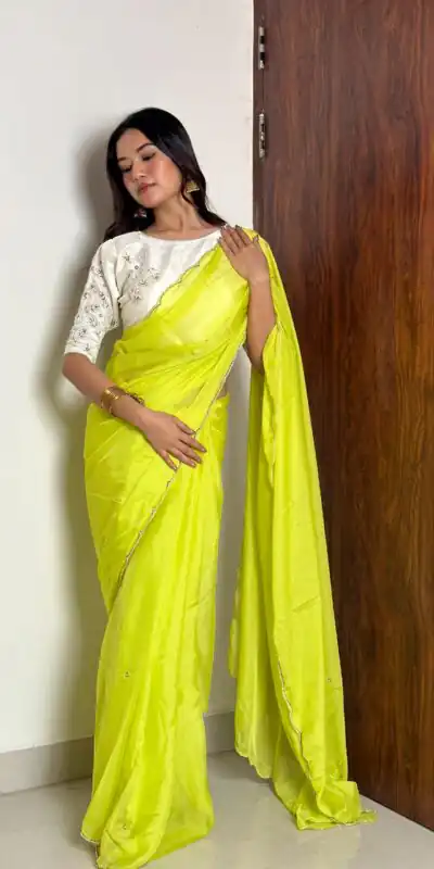 AC CHERRY Lemon Yellow Soft Organza With Handwork Saree Wedding, Party, Festive, Events Affordable Price ₹2099. Delivery 4-6 Working Days. Shop now. | Designer Sarees, Embroidered Sarees, Sarees, Bollywood Sarees, Creative Sarees, Ethnic Saree, Modern Digital sarees, Party Wear Sarees