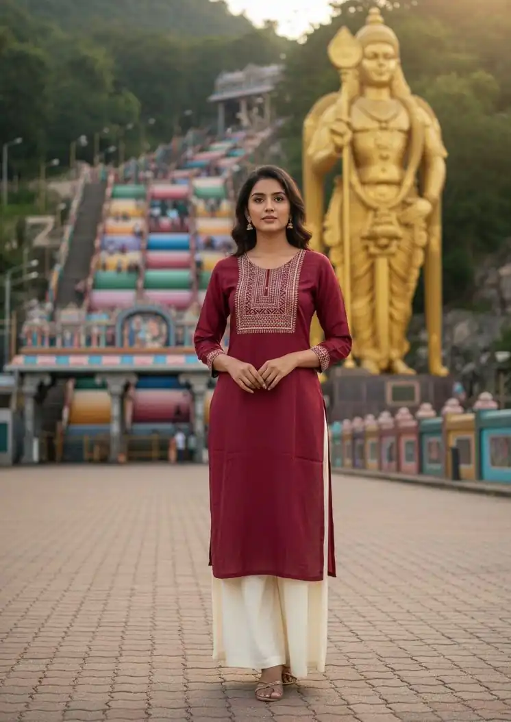INLI Batu Caves Maroon Rayon Kurti Perfect for Wedding, Party, Diwali, Anniversary, Family Gatherings – . Introductory Price ₹1499. Delivery 4-6 Workin | Kurti, Bollywood Kurti, Creative Kurtis, Designer Kurti, Party Wear Kurti, Selfie Kurti