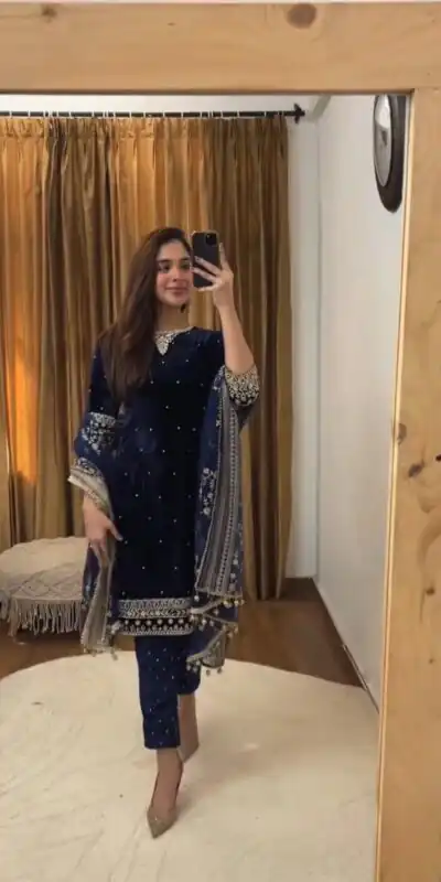 BE 410 Navy Blue Butterfly Net Salwar Suit with Lace Work & Embroidery Work. Grab it for ₹2099. Delivery 4-6 Working Days. Shop now. | Lehenga, Bollywood Lehenga, Creative Lehenga, Designer Lehenga, Embroidered Lehenga, Party Wear Lehenga