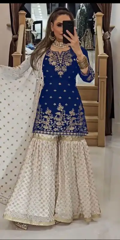 VLM 264 Navy Blue in Fox Georgette Embroidery Work & Lace Work Salwar Suit . Best Price ₹2399. Delivery 4-6 Working Days. Shop now. | Jump Suits, Tops & Bottoms, Track Suits, Salwar suit, Casual Suits, Creative suits, Designer Suits, Palazzo Suits, Party Wear Suits, Patiala Suits, Straight Suits, Trendy Wear