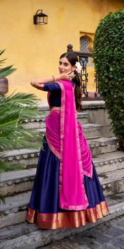 LNB 2029 Navy Blue Poly Cotton Lehenga Choli Perfect for Wedding, Party, Bridal Wear, Sangeet, Baisakhi Affordable Price ₹1899. Delivery 4-6 Working Days. | Lehenga, Bollywood Lehenga, Creative Lehenga, Designer Lehenga, Embroidered Lehenga, Party Wear Lehenga
