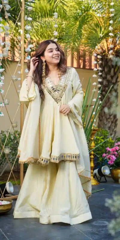 VLM 306 Off White Cosmos Silk Salwar Suit Perfect for Wedding, Party, Ethnic Day, Anniversary, Pooja – . Exclusive Offer ₹2549. Delivery 4-6 Worki | Jump Suits, Tops & Bottoms, Track Suits, Salwar suit, Casual Suits, Creative suits, Designer Suits, Palazzo Suits, Party Wear Suits, Patiala Suits, Straight Suits, Trendy Wear