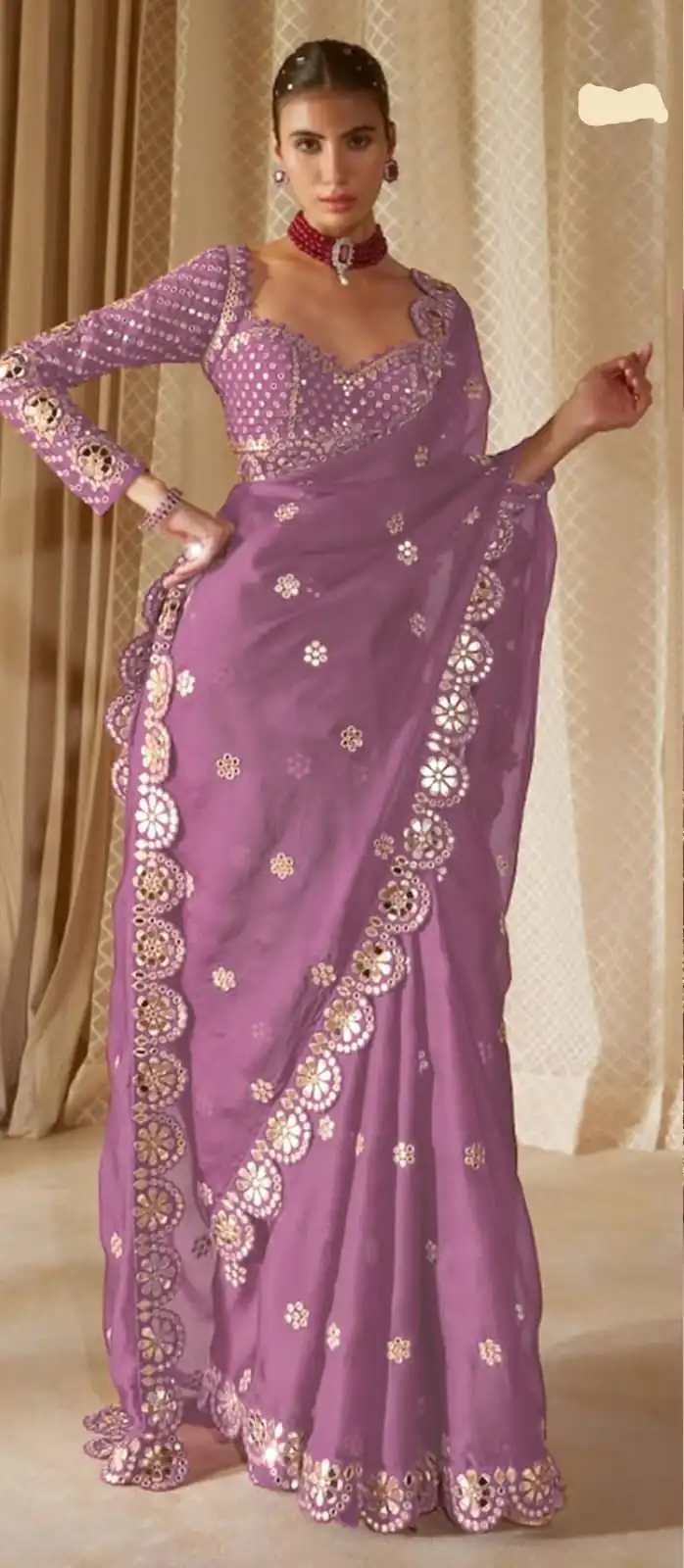 DF 3457 Onion Color Georgette Sequence Original Mirror Work Saree Casual, Wedding, Festive, Events . Expected Delivery  4-6 Working Days @2099/- only                                                                                | Designer Sarees, Embroidered Sarees, Sarees, Bollywood Sarees, Creative Sarees, Ethnic Saree, Modern Digital sarees, Party Wear Sarees