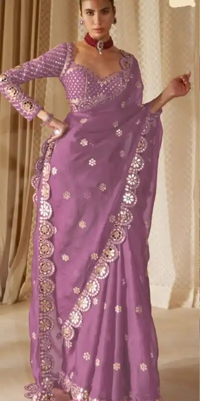 DF 3457 Onion Color Georgette Sequence Original Mirror Work Saree Casual, Wedding, Festive, Events . Expected Delivery 4-6 Working Days @2099/- only | Designer Sarees, Embroidered Sarees, Sarees, Bollywood Sarees, Creative Sarees, Ethnic Saree, Modern Digital sarees, Party Wear Sarees