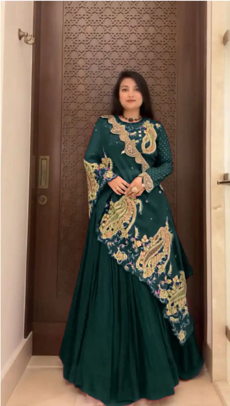 BE 400 Peacock Blue Georgette Lehenga Choli Perfect for Wedding, Party, Pooja, Cultural Events, Now at just ₹2449. Delivery 4-6 Working Days. Shop now | Lehenga, Bollywood Lehenga, Creative Lehenga, Designer Lehenga, Embroidered Lehenga, Party Wear Lehenga