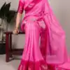 YNF 7910 Pink in Color Marsh Mello Zari Work Saree . Wedding, Party, Festive Festive Deal ₹1449. Delivery 4-6 Working Days. Shop now. | Designer Sarees, Embroidered Sarees, Sarees, Bollywood Sarees, Creative Sarees, Ethnic Saree, Modern Digital sarees, Party Wear Sarees