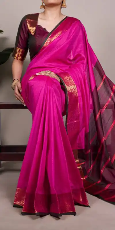YNF 7408 Pink Color Poly Cotton Saree With Zari Work. Wedding, Party, Festive, Events, Affordable Price ₹1399. Delivery 4-6 Working Days. Shop now. | Designer Sarees, Embroidered Sarees, Sarees, Bollywood Sarees, Creative Sarees, Ethnic Saree, Modern Digital sarees, Party Wear Sarees