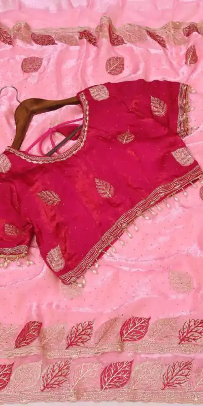 SC 1005 Pink in Soft fandy Silk Embroidery Work & Lace Work Saree . Available at ₹2499 only. Delivery 4-6 Working Days. Shop now. | Designer Sarees, Embroidered Sarees, Sarees, Bollywood Sarees, Creative Sarees, Ethnic Saree, Modern Digital sarees, Party Wear Sarees