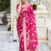 KPR 190 Pink Soft Lichi Silk Jacquard Work Saree with Designer Work Wedding, Party, Festive, Events, Deal ₹1399. Delivery 4-6 Working Days. Shop now. | Designer Sarees, Embroidered Sarees, Sarees, Bollywood Sarees, Creative Sarees, Ethnic Saree, Modern Digital sarees, Party Wear Sarees