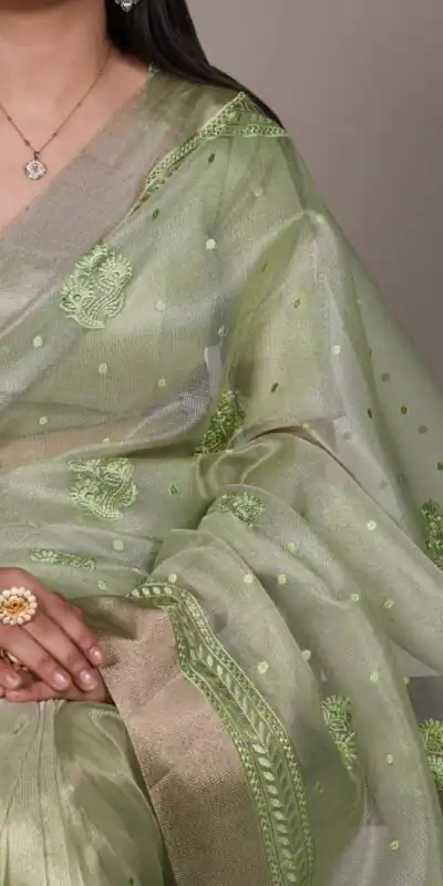 YNF 7402 Pista Color Poly Shimmer Saree with Embroidery Work. Wedding, Party, Festive Festive Deal ₹2499. Delivery 4-6 Working Days. Shop now. | Designer Sarees, Embroidered Sarees, Sarees, Bollywood Sarees, Creative Sarees, Ethnic Saree, Modern Digital sarees, Party Wear Sarees